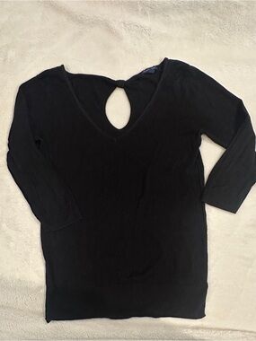 American Eagle Outfitters Black V-Neck Keyhole Tunic